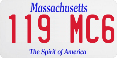 MA license plate 119MC6