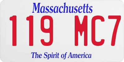 MA license plate 119MC7