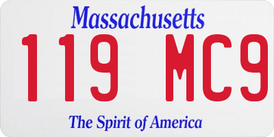 MA license plate 119MC9