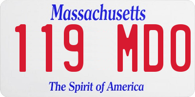 MA license plate 119MD0