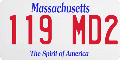 MA license plate 119MD2