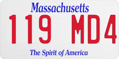 MA license plate 119MD4