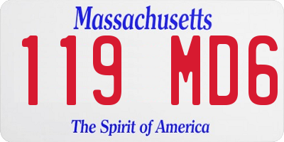MA license plate 119MD6