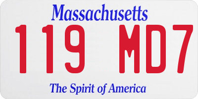 MA license plate 119MD7