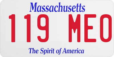 MA license plate 119ME0