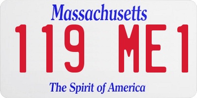 MA license plate 119ME1