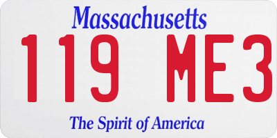 MA license plate 119ME3