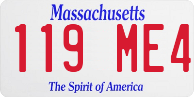 MA license plate 119ME4