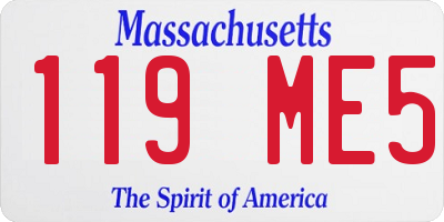 MA license plate 119ME5