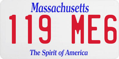 MA license plate 119ME6