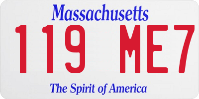MA license plate 119ME7