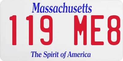 MA license plate 119ME8