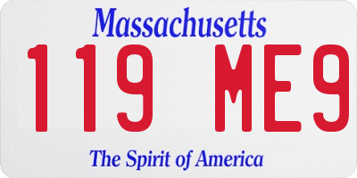 MA license plate 119ME9