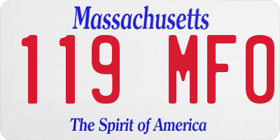 MA license plate 119MF0