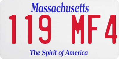 MA license plate 119MF4