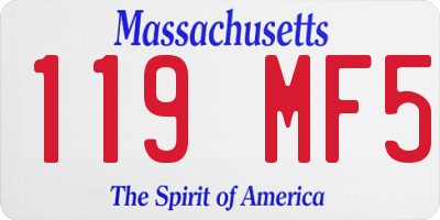 MA license plate 119MF5