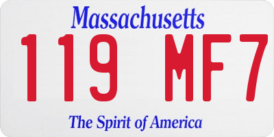 MA license plate 119MF7