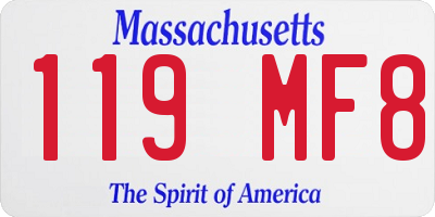 MA license plate 119MF8