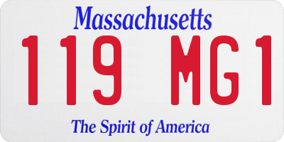 MA license plate 119MG1