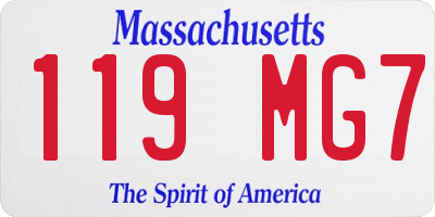 MA license plate 119MG7