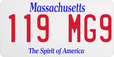 MA license plate 119MG9