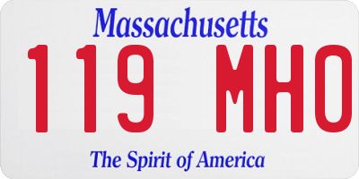 MA license plate 119MH0