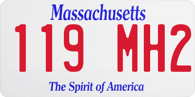 MA license plate 119MH2