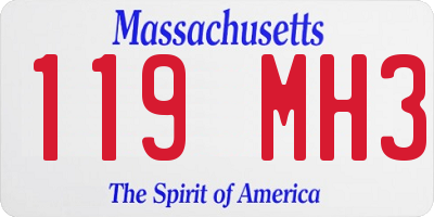 MA license plate 119MH3