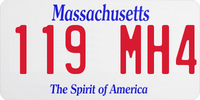 MA license plate 119MH4