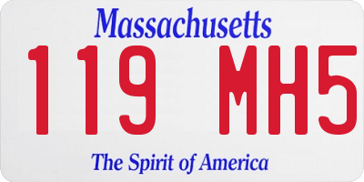 MA license plate 119MH5