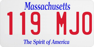 MA license plate 119MJ0