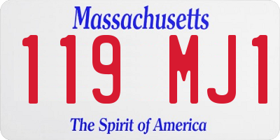 MA license plate 119MJ1