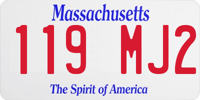 MA license plate 119MJ2