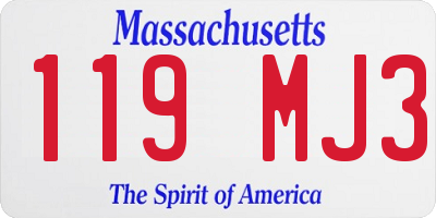 MA license plate 119MJ3