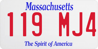 MA license plate 119MJ4