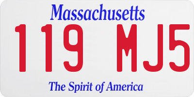 MA license plate 119MJ5