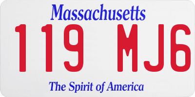 MA license plate 119MJ6
