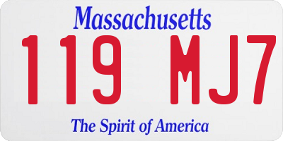 MA license plate 119MJ7