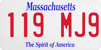 MA license plate 119MJ9