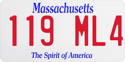 MA license plate 119ML4