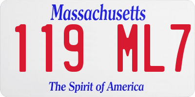 MA license plate 119ML7