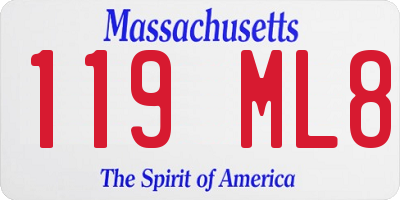 MA license plate 119ML8