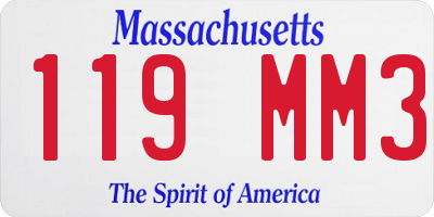 MA license plate 119MM3