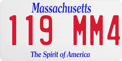 MA license plate 119MM4