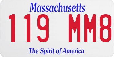 MA license plate 119MM8
