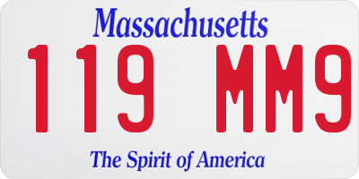 MA license plate 119MM9