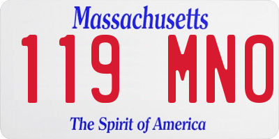 MA license plate 119MN0