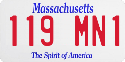 MA license plate 119MN1