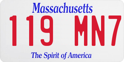 MA license plate 119MN7