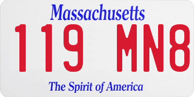 MA license plate 119MN8